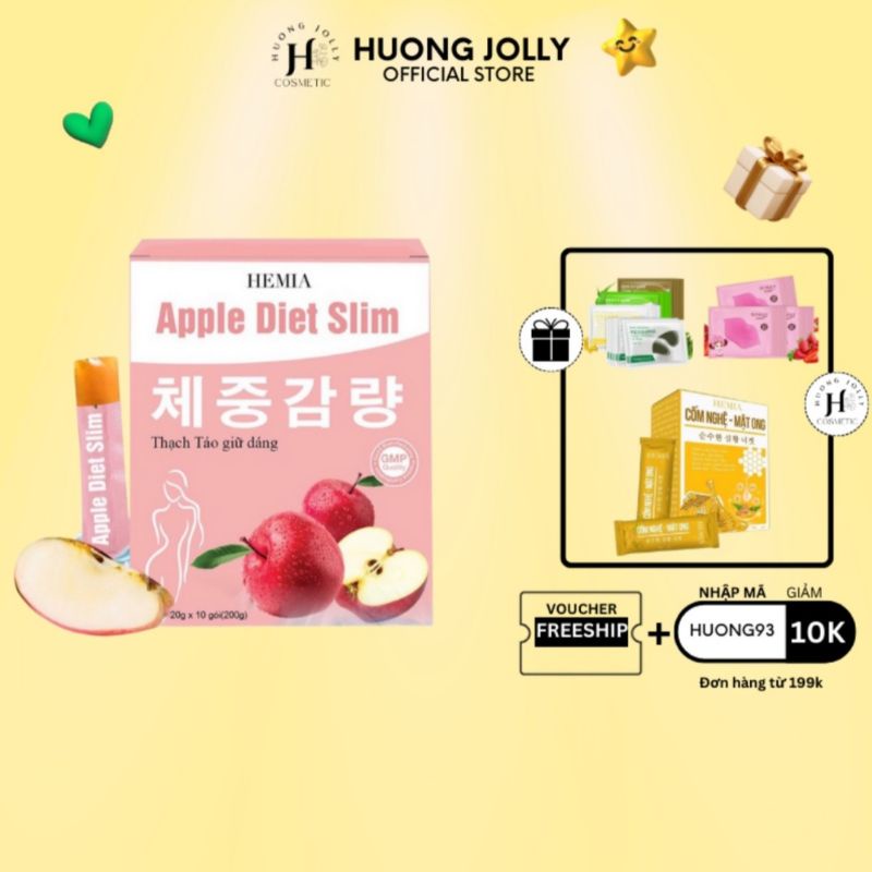Thạch Táo Giảm Cân Hemia Hàn Quốc, Giảm Béo, Giảm Cân, Giảm Mỡ, Giữ Dáng, Đẹp Da, An Toàn Hiệu Quả