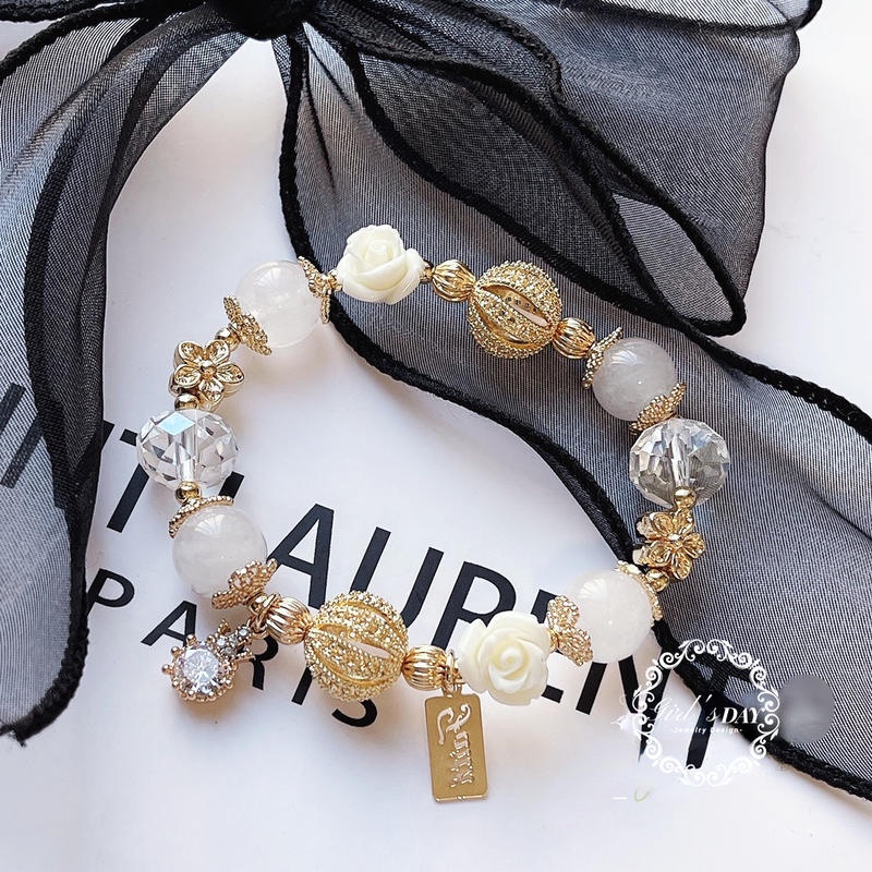 Vòng Tay Pha Lê Màu Trắng Thời Trang Cho Nữ