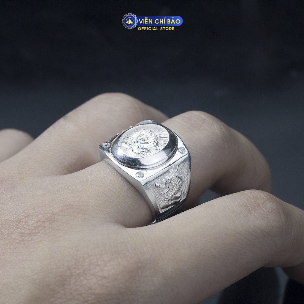 Nhẫn bạc nam rồng chất liệu bạc Ý thời trang phụ kiện trang sức Viễn Chí Bảo N300822