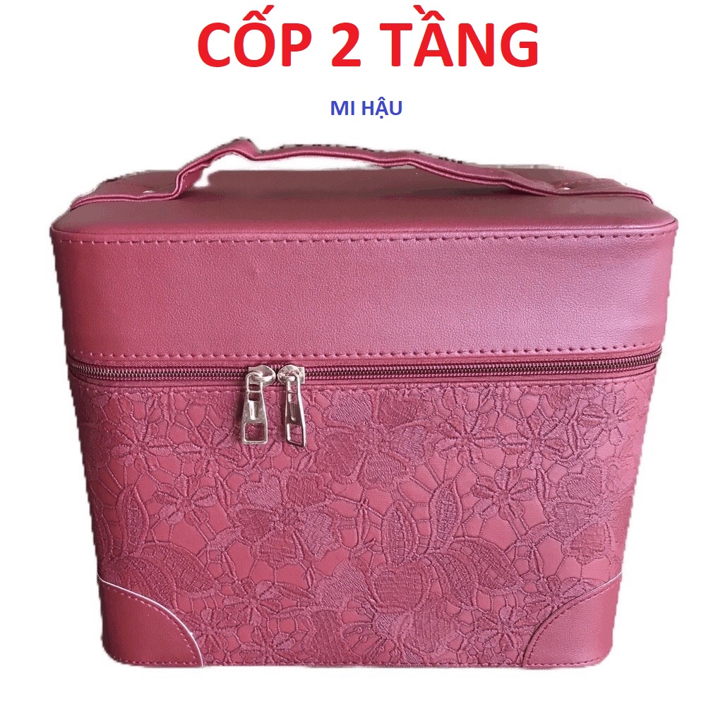 Cốp Đựng Mỹ Phẩm Trang Điểm, Nối Mi, Nail, Phun Xăm ,Tủ Đựng Phụ Kiện,Hộp 2 Tầng Đựng Đồ Nghề  Make Up