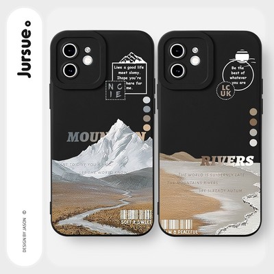 Ốp lưng JURSUE mềm chống bẩn hình độc lạ ngầu đen Cho iPhone 17 16 15 14 13 12 11 Pro Max SE 2020 X XR XS ip 8 7 Plus Y2902