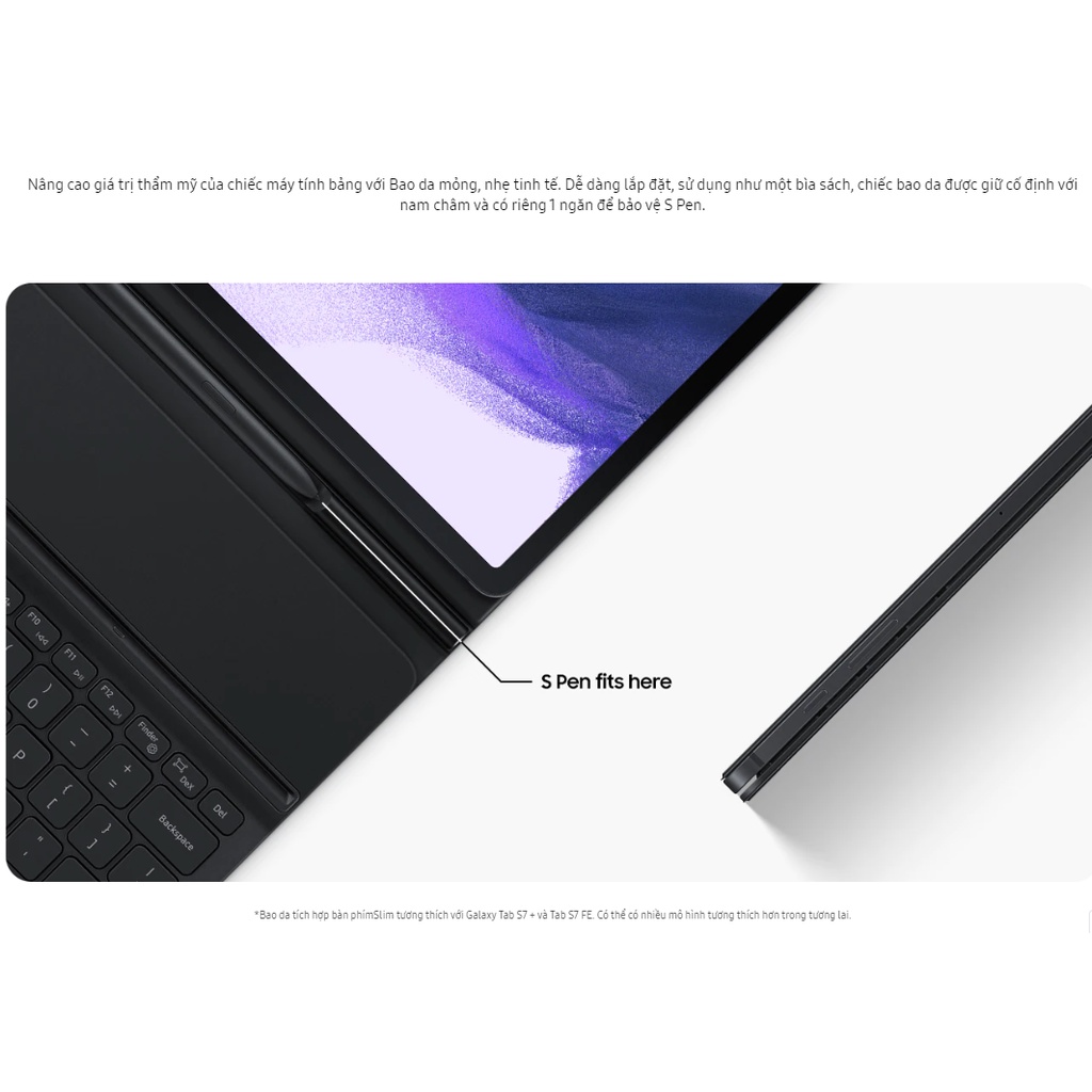 Bao da Bàn phím cho Samsung Galaxy Tab S7 Fe 12.4 Inch