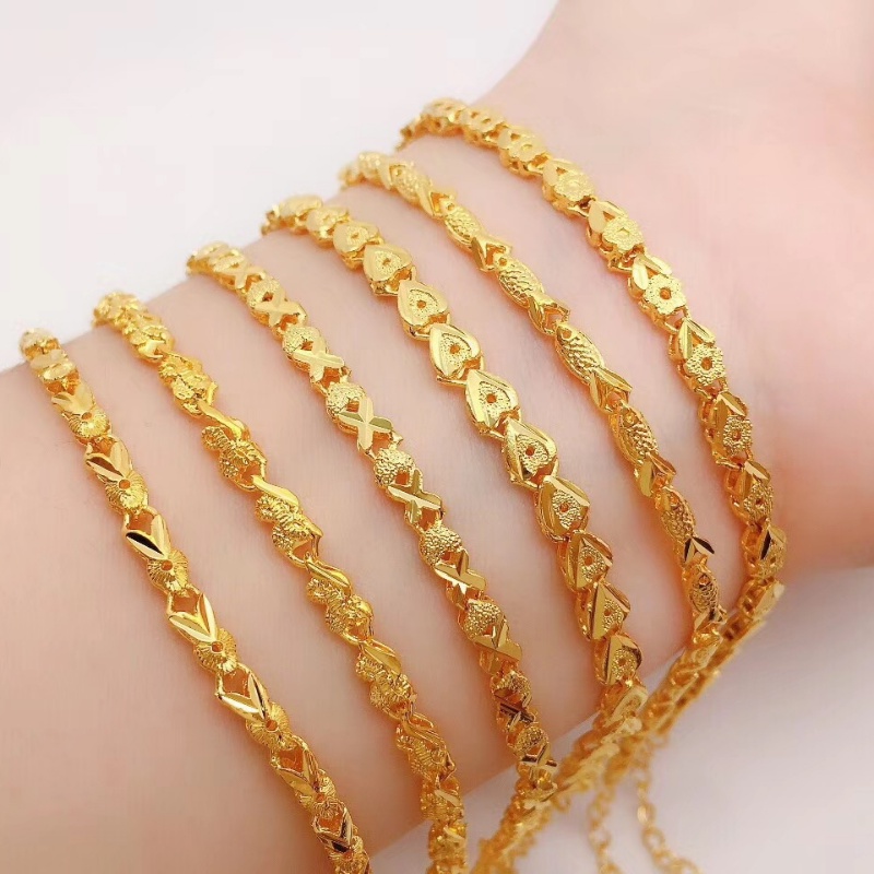 Pmrawc | Vòng Tay Mạ Vàng 24K Mặt Hình Trái Tim FS100