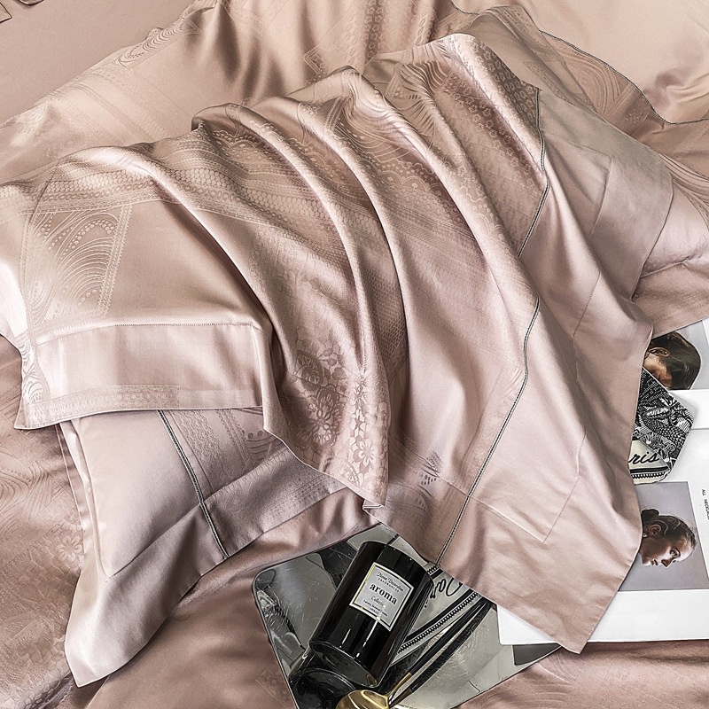 Set Lụa Sateen Jacquard 120S Vân Chìm Cao Cấp 4 món - LUXBED nhập khẩu phân phối