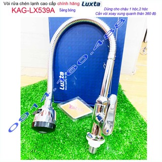 Vòi chậu rửa chén bát lạnh Luxta KAG-LX539A, Vòi chậu lạnh lò xo ống mềm nước mạnh sử dụng tốt
