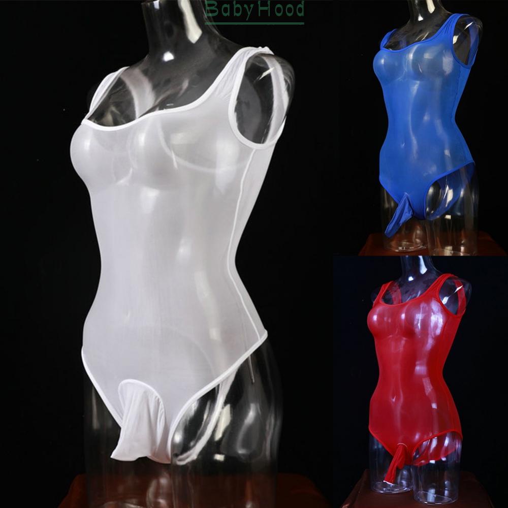 Bodysuits Jumpsuits Man Mesh Oil Shiny See Through Sexy Sheer Stocking#BBHOOD