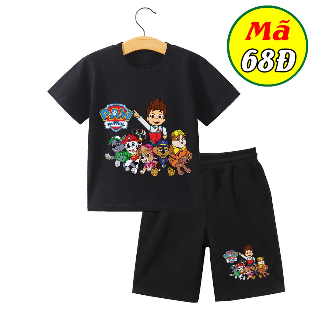 Bộ Đồ cho bé trai và bé gái in hình Đội Chó Cứu Hộ Paw Patrol dễ thương, chất liệu thun lạnh mềm mịn NTShirt 08