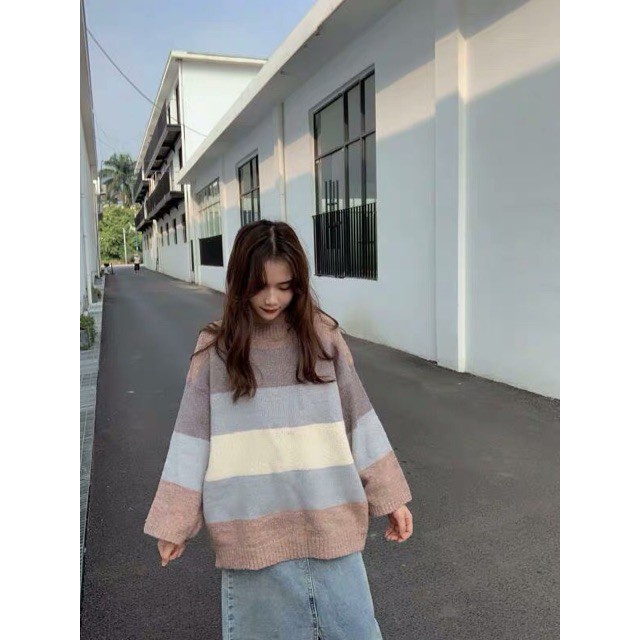 Áo Len Kẻ Hàn siêu mịn