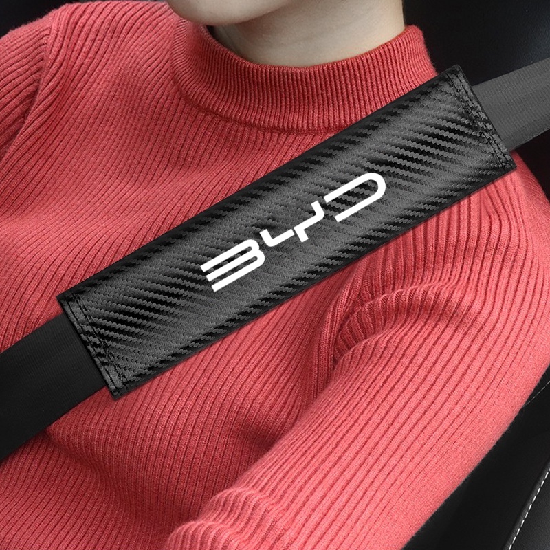 Bộ 2 Vỏ Bọc Dây Đai An Toàn Bằng Sợi Carbon Cho Xe Hơi BYD Atto 3