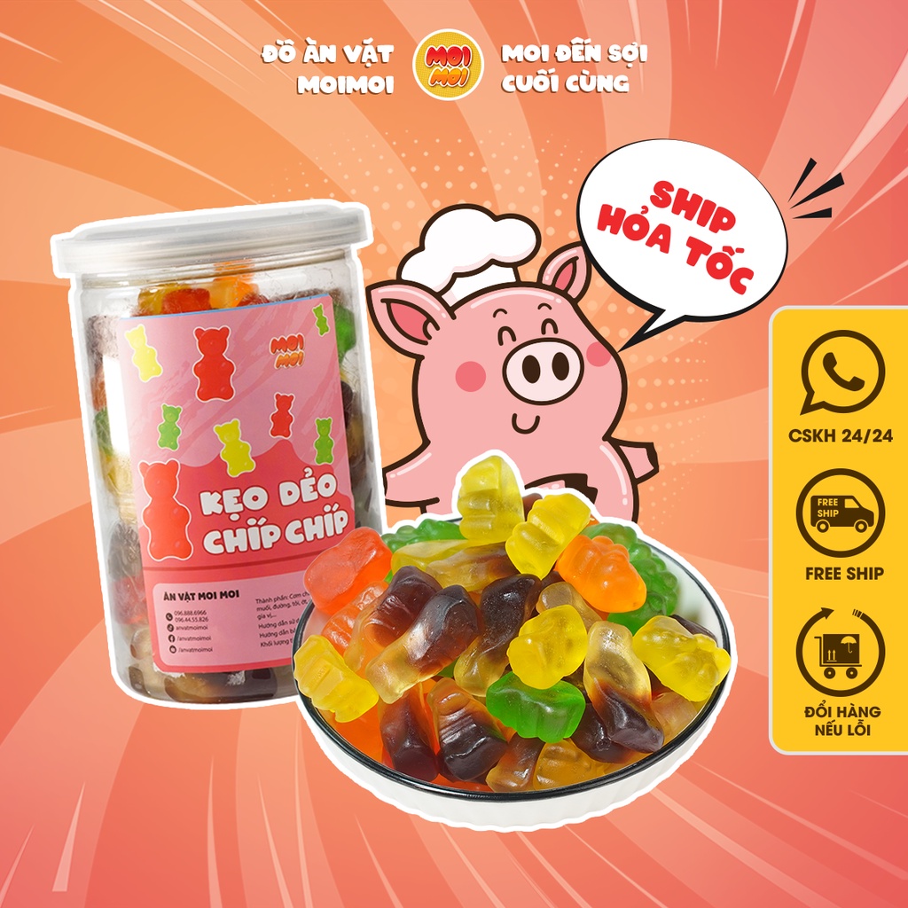 Kẹo dẻo chip chip mix vị 500g - Đồ ăn vặt MoiMoi
