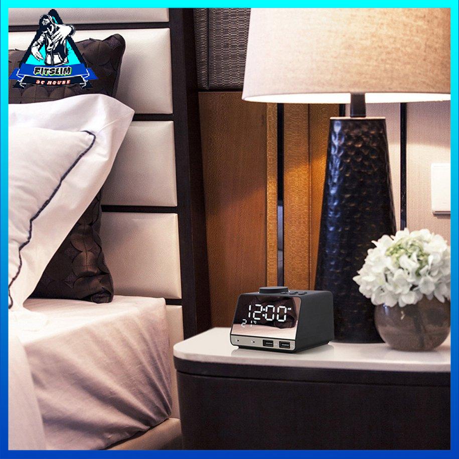 Điện thoại di động Sạc Led Smart Radio Đồng hồ báo thức Âm thanh nổi nhỏ [S/13]