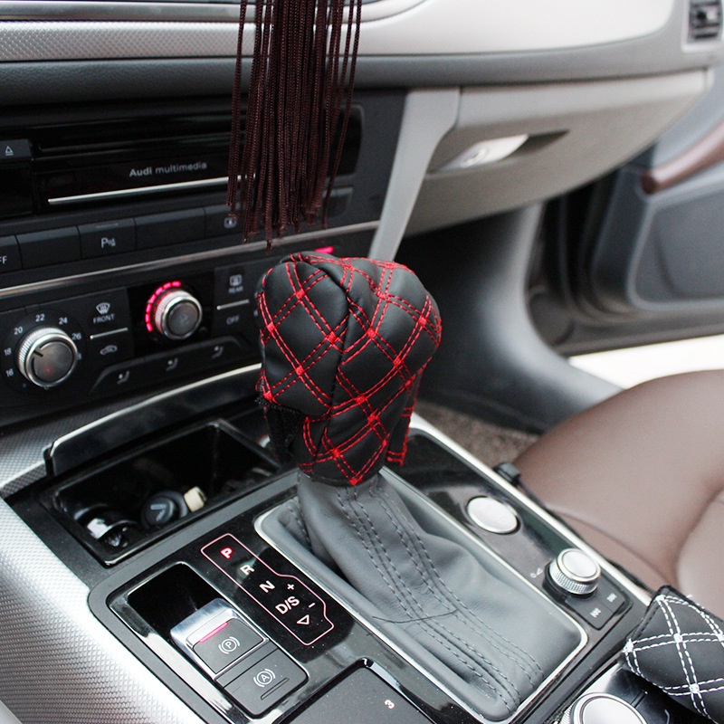 Vỏ Bọc Tay Nắm Cần Số Hai Mảnh Họa Tiết Kẻ Sọc Cho Xe Hơi