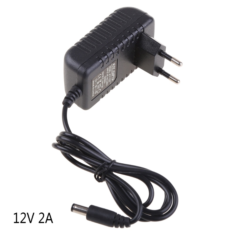 Bộ Sạc 12V 2A AC Cho DC 5.5x2.1mm + 4.0x1.7mm Kèm Dây Cáp 1M / 3.3Mm