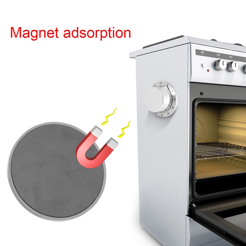Đồng Hồ Hẹn Giờ Nấu Ăn Đế Nam Châm 60 Phút Bằng Thép Không Gỉ