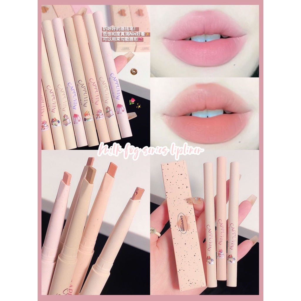 Chì Kẻ Viền Môi D & Y Cappuvini Chất Nhung Lì Tự Nhiên Lâu Trôi Chống Thấm Nước