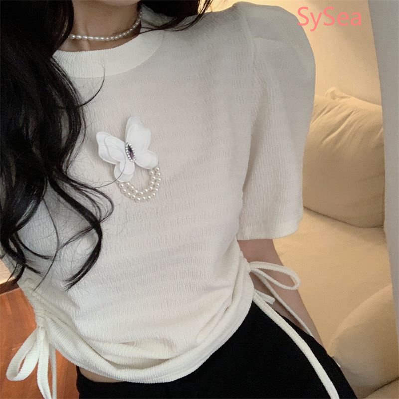 Áo Thun Tay Phồng Phối Dây Rút Thời Trang Mùa Hè Dành Cho Nữ