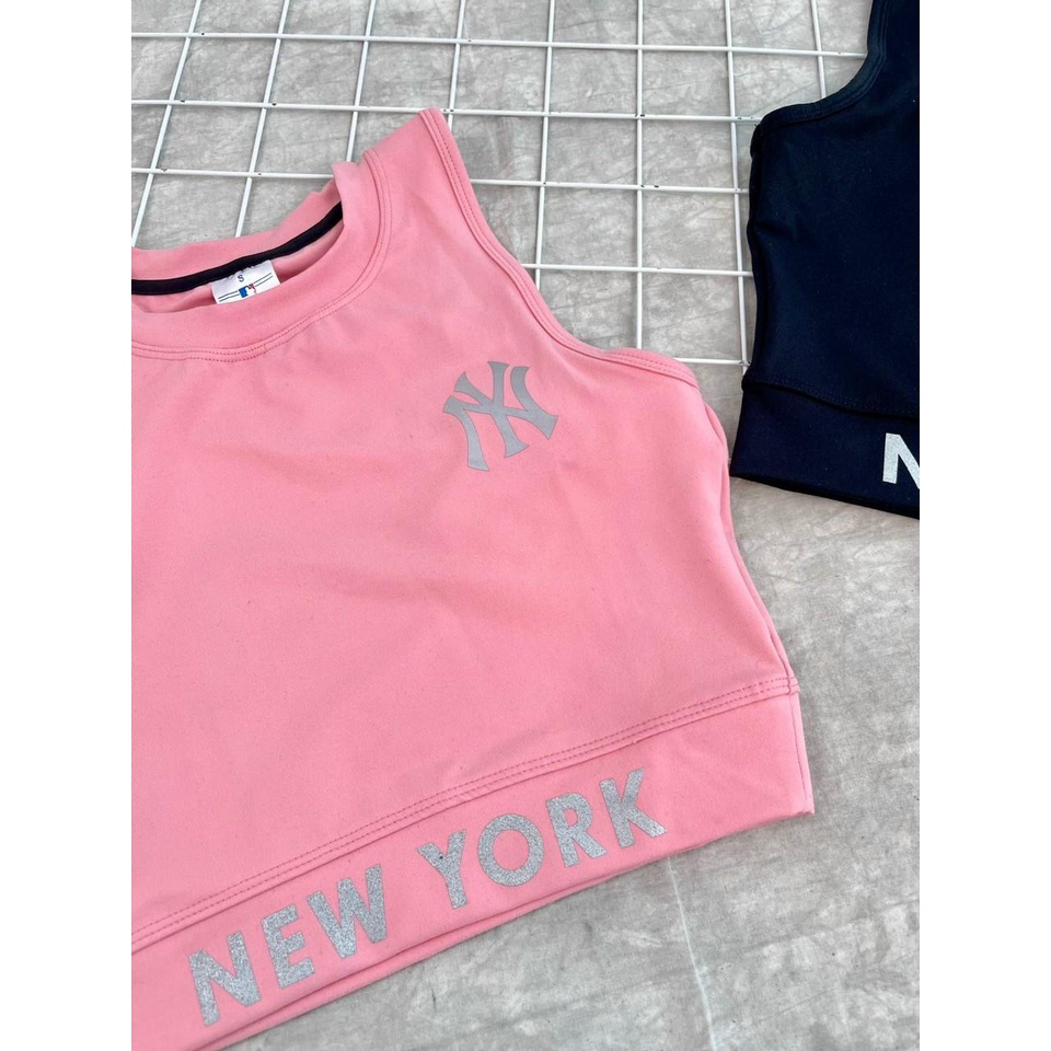 Áo Tập Thể Thao Kèm Mút Ngực Co Giãn In Logo N Y Dn.Storevnxk