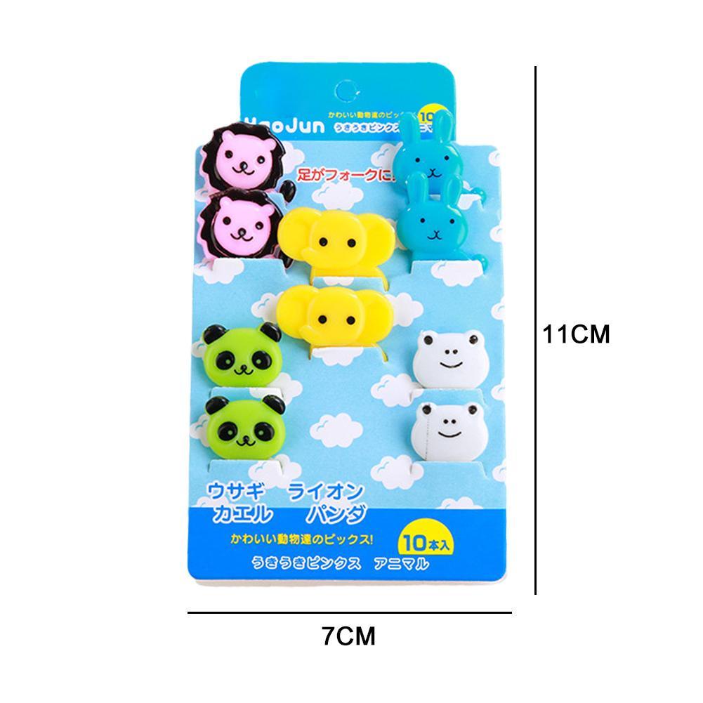 Bộ Nĩa Ăn Trái Cây Hình Động Vật Hoạt Hình Bằng Nhựa Dễ Thương Sáng Tạo Dành Cho Trẻ Em L4B5