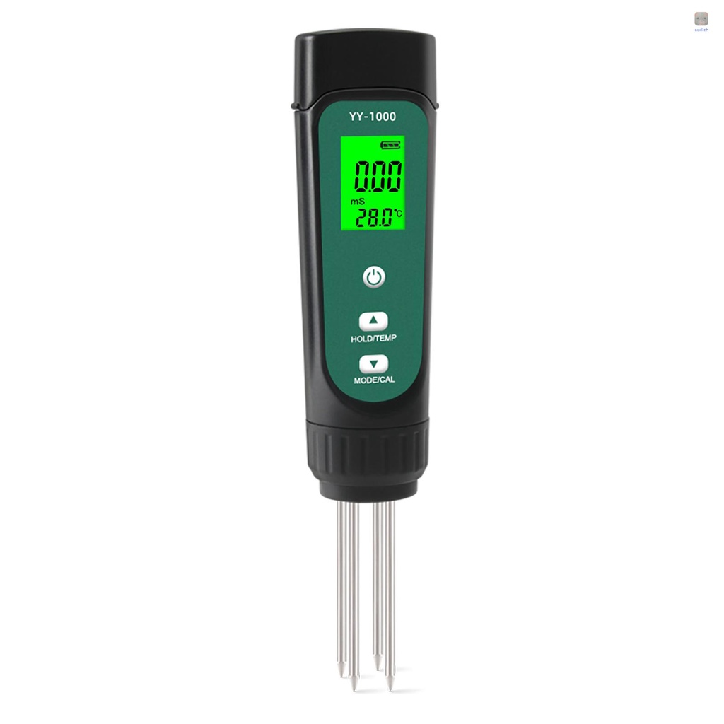 Máy Đo Độ Ẩm / Nhiệt Độ Đất Trồng Cây Kỹ Thuật Số 3 Trong 1 Có Màn Hình LED Nền