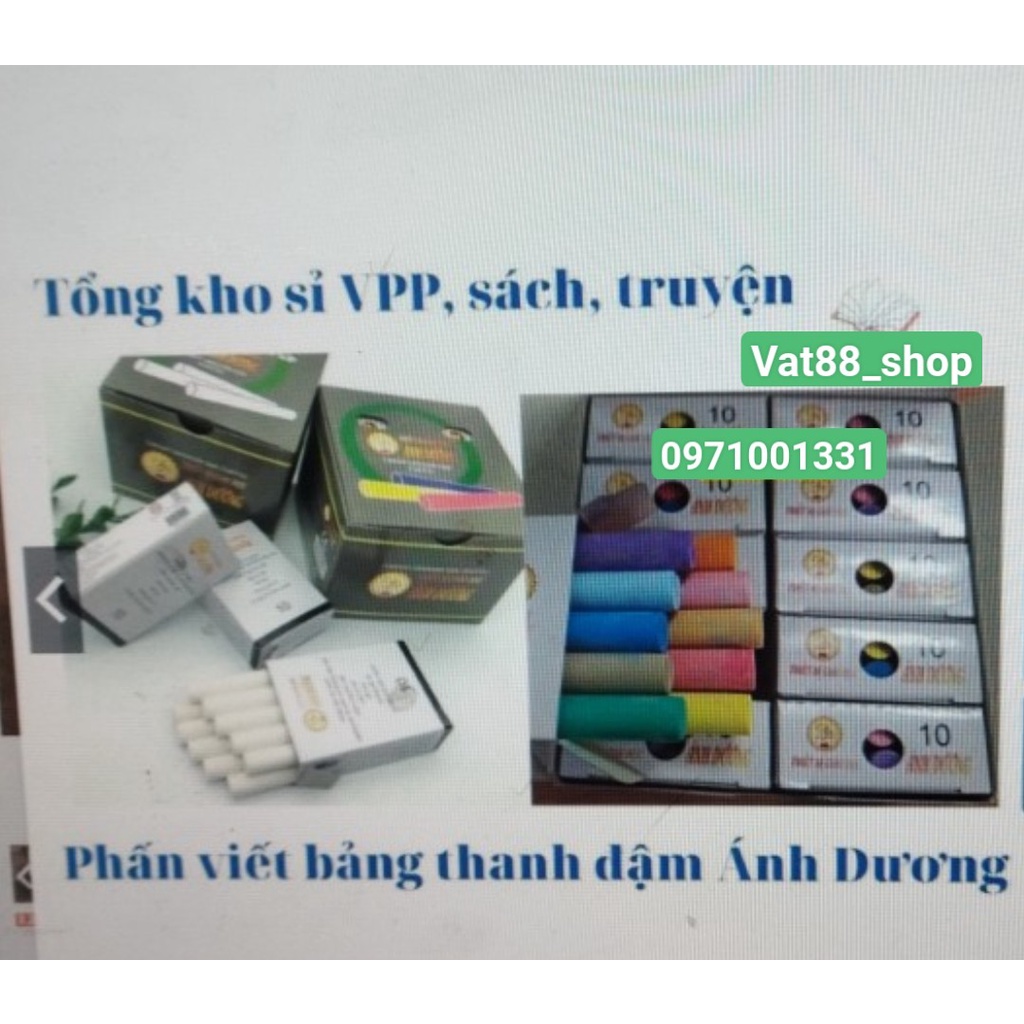 Phấn viết bảng thanh đậm Ánh Dương (Trắng và màu) cho giáo viên và học sinh....................