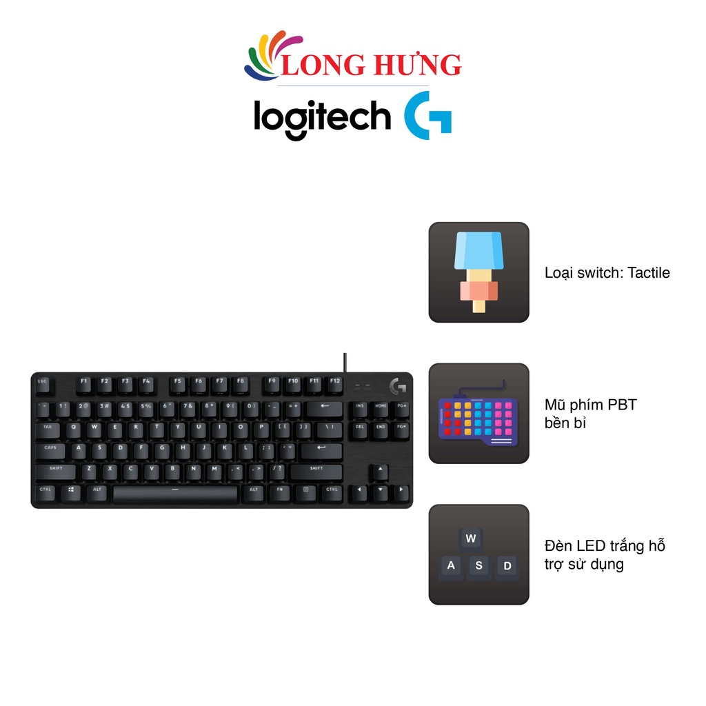 Bàn phím cơ có dây Gaming Logitech G413 TKL SE - Hàng chính hãng