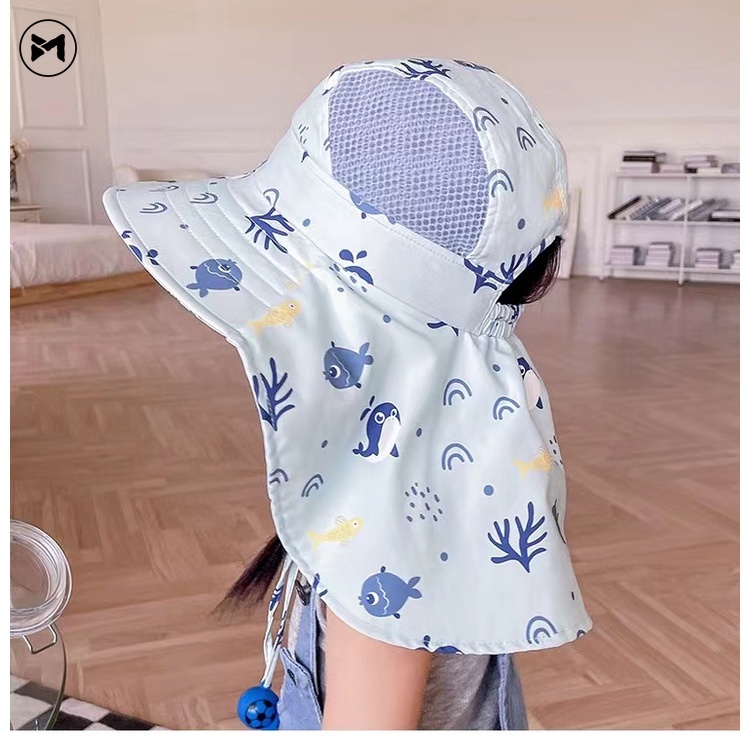 Mũ Rộng Vành Chống Nắng Chống Tia Cực Tím Thời Trang Mùa Hè Cho Bé 3-10 Tuổi