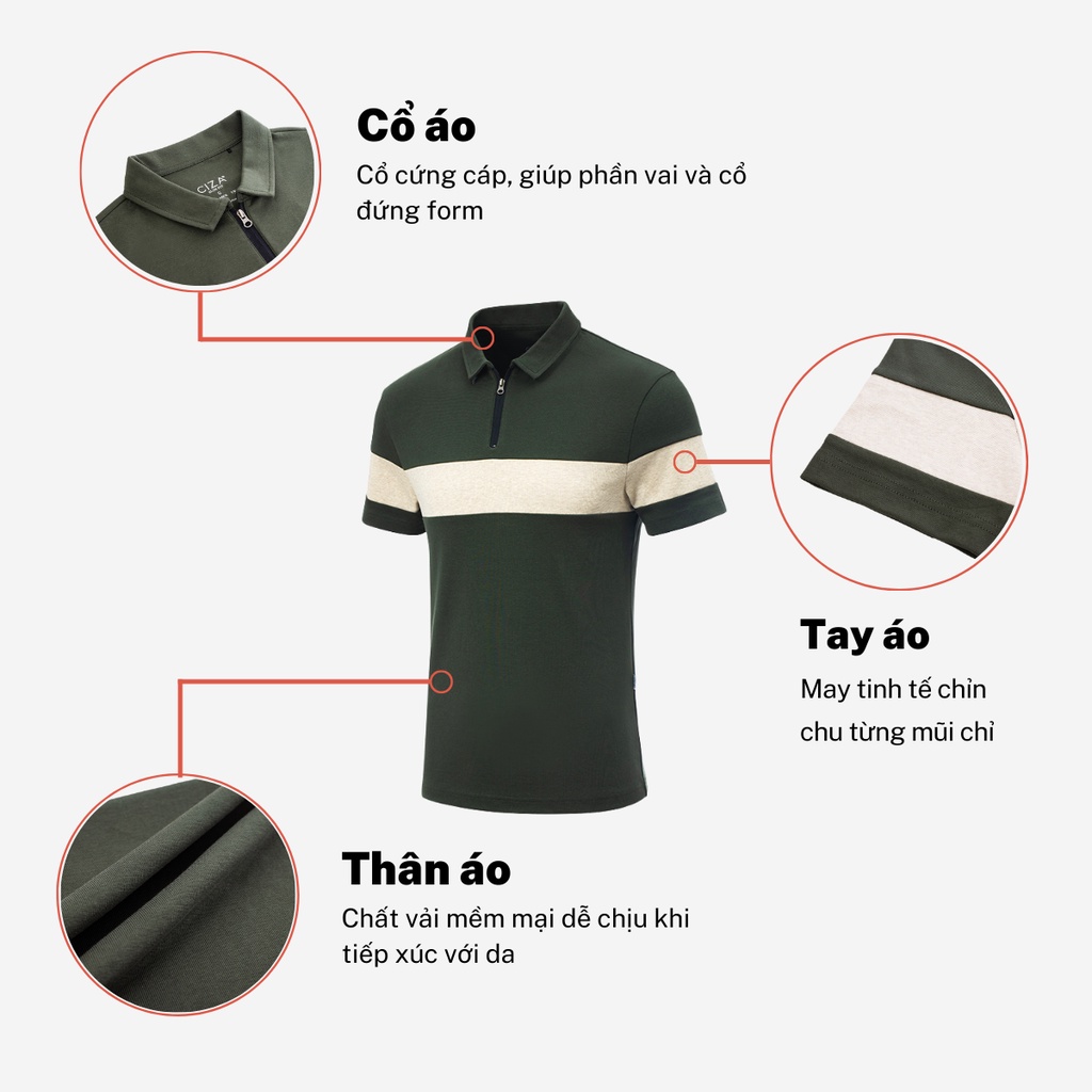 Áo polo nam cổ bẻ CIZA basic cộc tay vải cotton cao cấp phong cách trẻ trung size S M L XL màu đen,navy,xanh APNS16