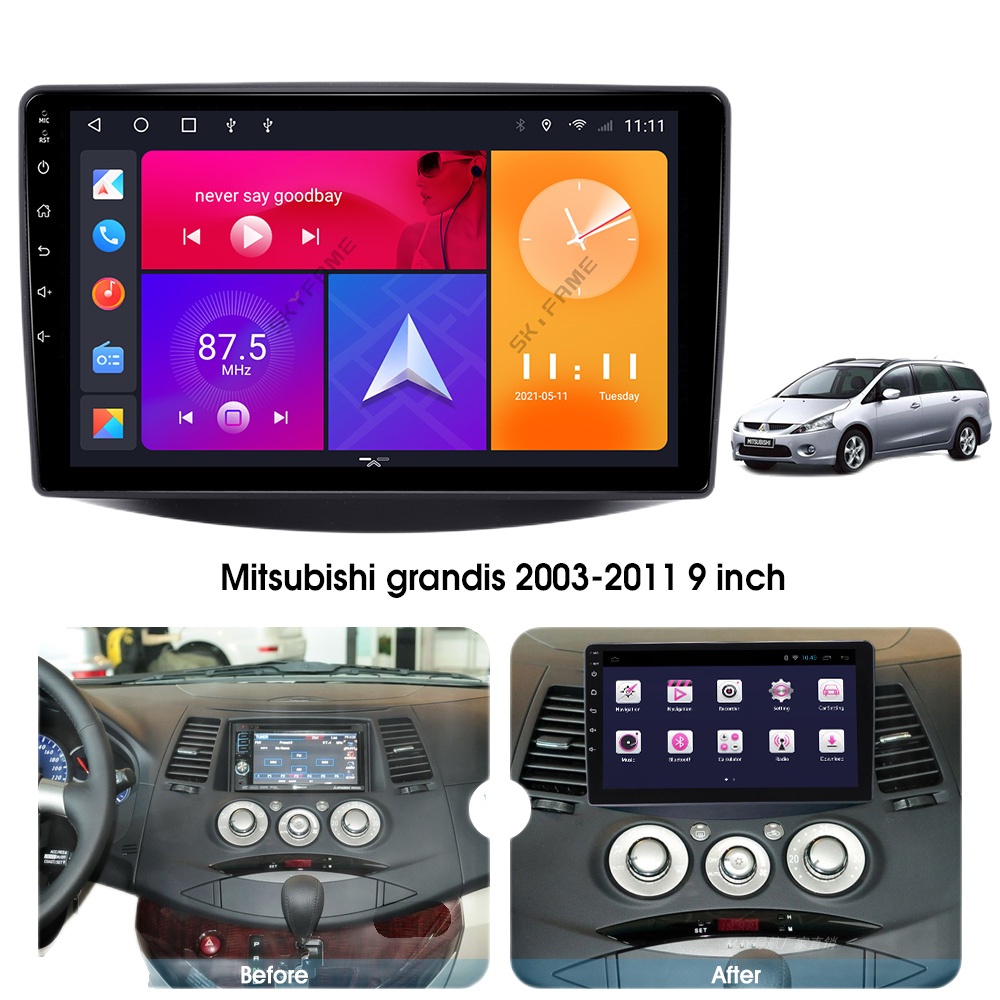Bộ Khung Chuyển Đổi Âm Thanh Màn Hình Lớn 2DIN Chuyên Dụng Cho Mitsubishi Grandis 9 "