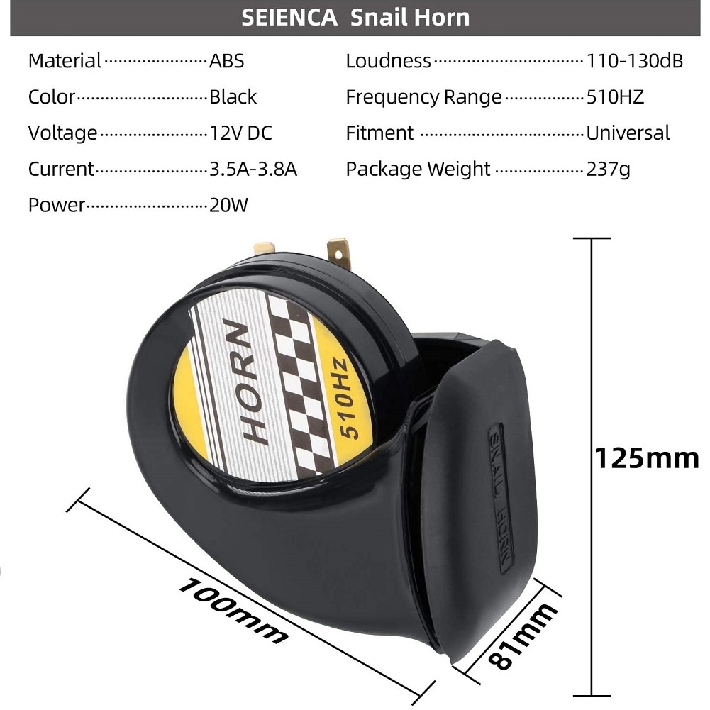 Còi Hơi Điện Tử 12V 130DB Chống Nước Thông Dụng Cho Xe Hơi / Xe Máy / Xe Tải / Tàu Thuyền