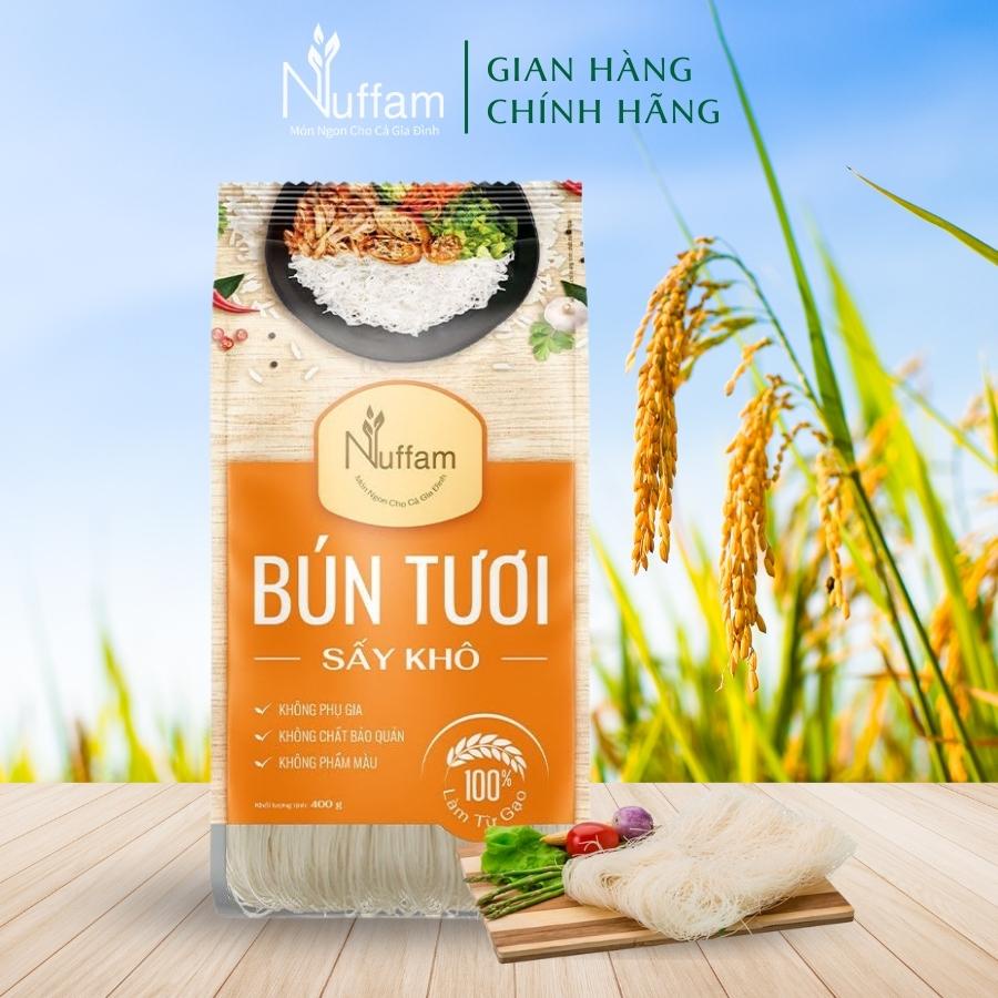 Bún Tươi Sấy Khô 400gr - Chính Hãng Nuffam - Thơm Ngon, Làm Hoàn Toàn Từ Gạo 400gr (Cam kết date mới)