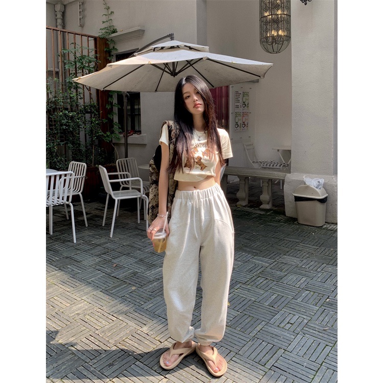 Ethelgirl Áo Thun Lửng Ngắn Tay In Họa Tiết Thời Trang Dành Cho Nữ