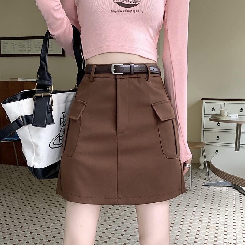 Chân váy SUXI dáng chữ A lưng cao ôm hông thời trang dành cho nữ