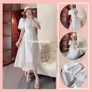 Đầm Maxi Voan Hoa Tay Phồng Hèo Studio