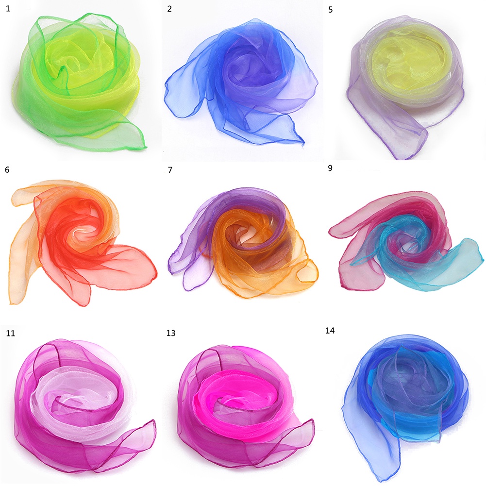 Khăn Voan Vuông Nhỏ Màu Sắc Gradient Dùng Làm Đạo Cụ Biểu Diễn Múa / Nhảy Mú