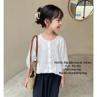 RG472_Rập giấy may áo tay raglan trẻ em