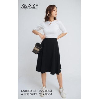 Áo thun nữ ôm dáng Knitted Basic Tee White Maxy Workshop