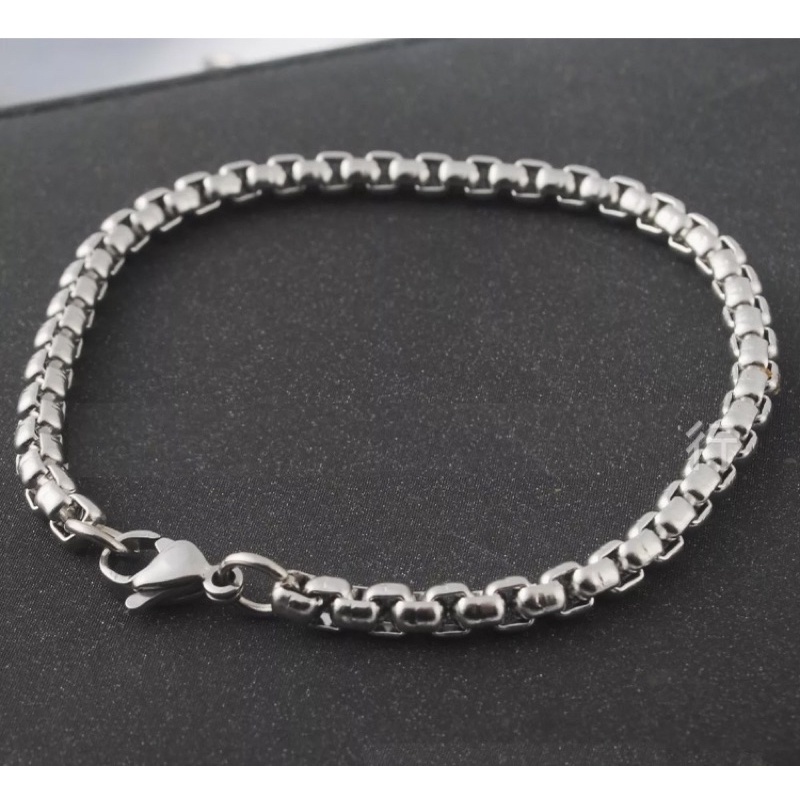 Lắc Tay Nam Inox Cao Cấp 4mm Bông Dừa Khít Cực Đẹp, Thép Không Gỉ.