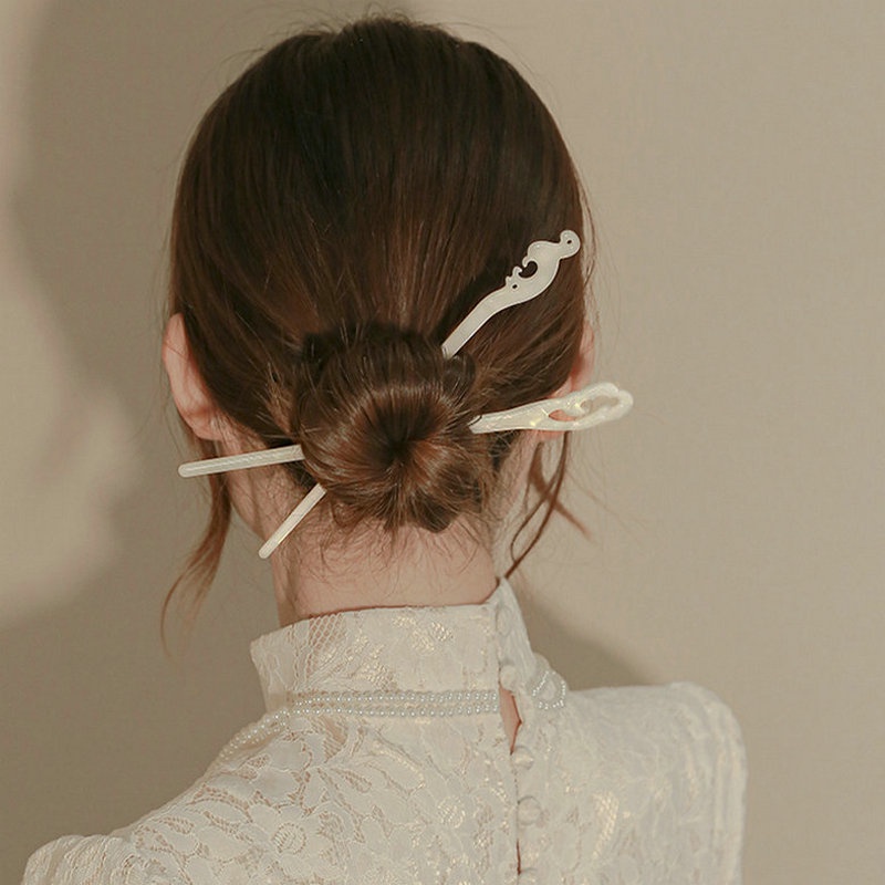 Kẹp Tóc Hình Giấm Trắng Phong Cách Trung Hoa Cổ Điển Thanh Lịch Dành Cho Nữ