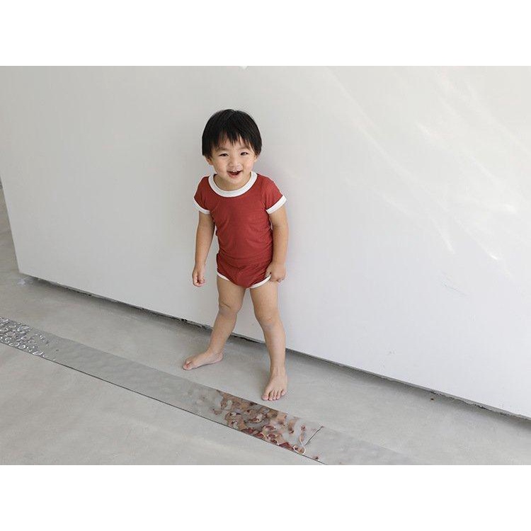 Bộ quần áo cộc tay mùa hè cotton dệt tăm mỏng mát co giãn 4 chiều QCCC cho bé 7-17kg