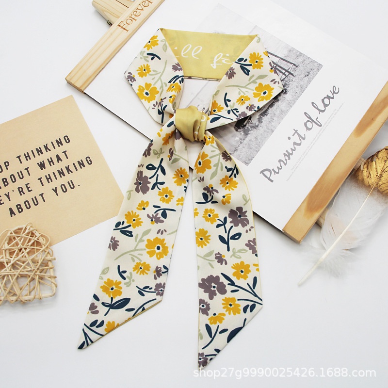Khăn Quàng Cổ / Túi Xách / Băng Đô Đa Năng In Họa Tiết Hoa Xinh Xắn Thời Trang