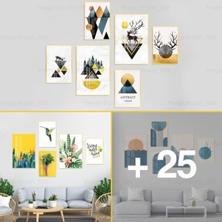 Tranh treo tường decor, tranh tráng gương treo tường theo set gồm 5-6 bức bền đẹp | gendi decor