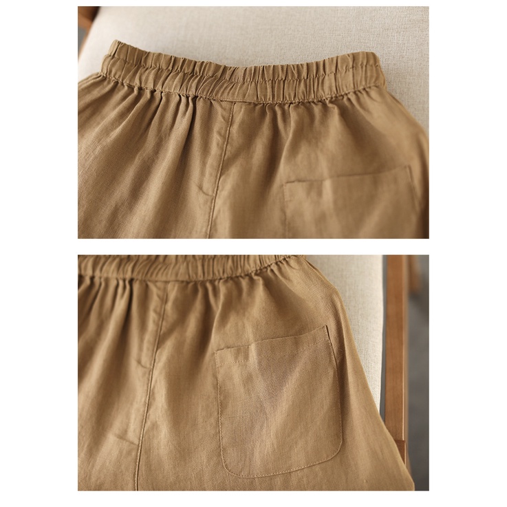 ICE Cotton and Linen Tappered Harem Pants Lace Patch Pants Brand Discount Discount Store Foreign Trade Export Original Single Female Loose Slimming Linen