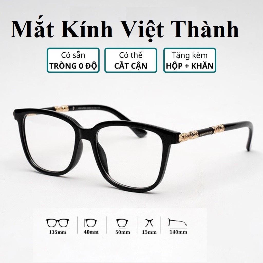 gọng kính cận LV bản to mắt kính giả cận dáng bầu thời trang nhận làm cận viễn loạn theo yêu cầu LV1