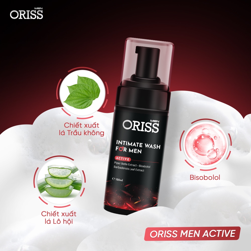 Dung Dịch Vệ Sinh Chuyên Biệt Cho Nam Dạng Bọt Oriss Intimate Wash For Men - 120ml/chai - EZ Pharmacy