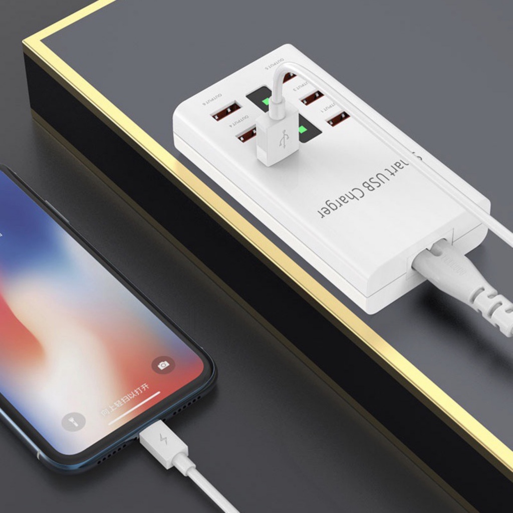 Đầu Sạc Nhanh 6 Cổng USB Hình Hoa Hướng Dương