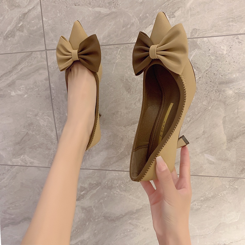 Giày Cao Gót Da Mũi Nhọn Thời Trang Công Sở Dành Cho Nữ 34 Tuổi