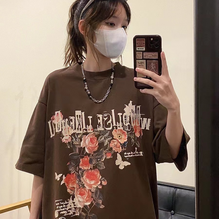 Áo Thun HIIXIIVI 100% cotton Tay Ngắn Cổ Tròn Thời Trang Mùa Hè Phong Cách Hàn Quốc Cho Nữ 2023