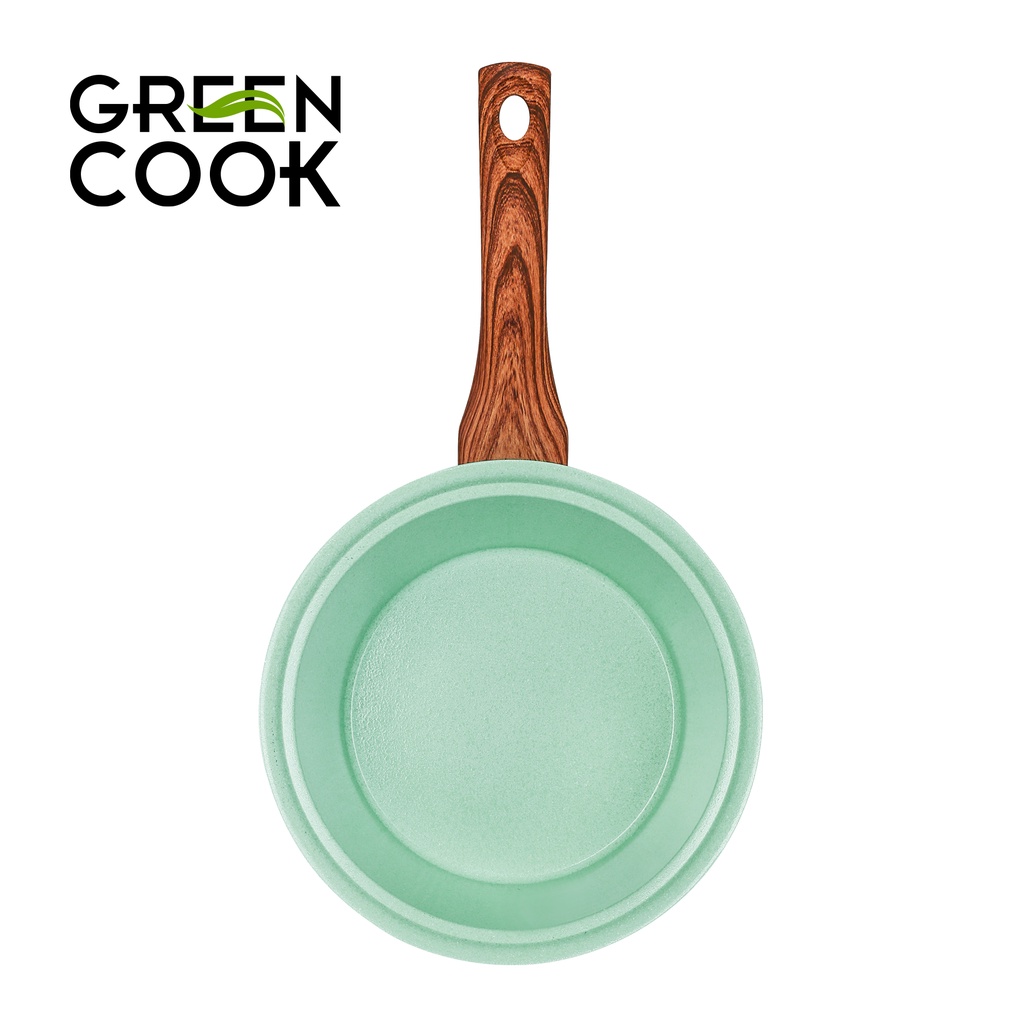 Bộ 3 nồi đúc men đá xanh ngọc 18-20-24CM Green Cook GCS05IH dùng được các loại bếp .