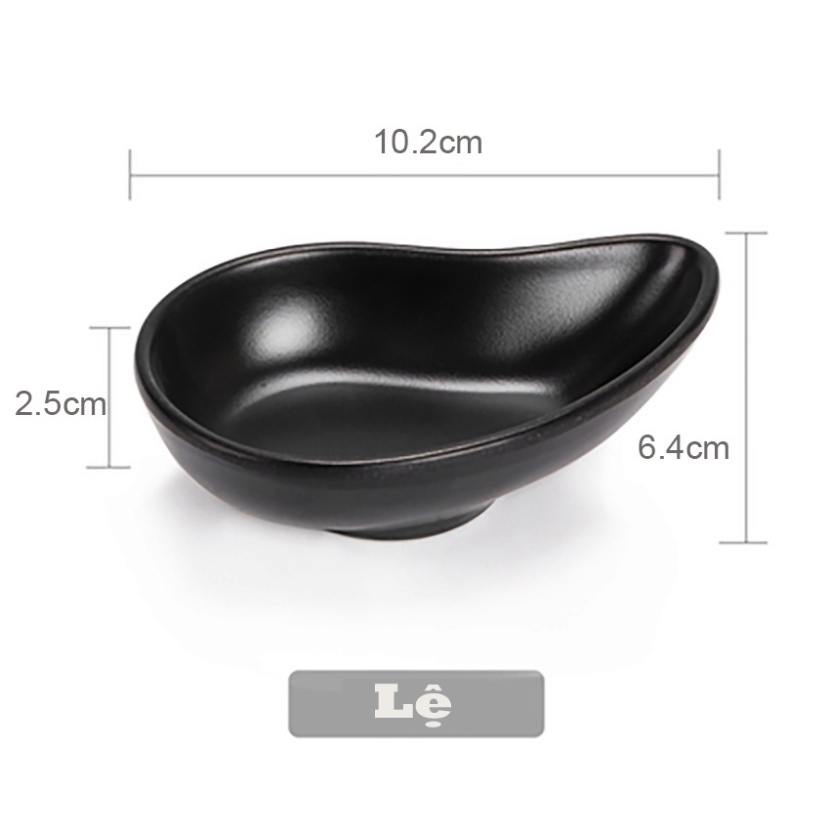 Muối tiêu tròn - lá , 1-2-3 ngăn  Melamine 100% Ngọc Đen Mờ | ĐĨA MUỐI TIÊU CHẤT LIỆU MELAMINE ĐEN NGỌC HÀN QUỐC , gia d
