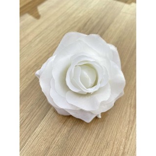 (9cm) Đầu bông hồng lụa ruby trang trí